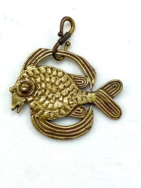 Vintage Antique Gold Fish Accent Charm